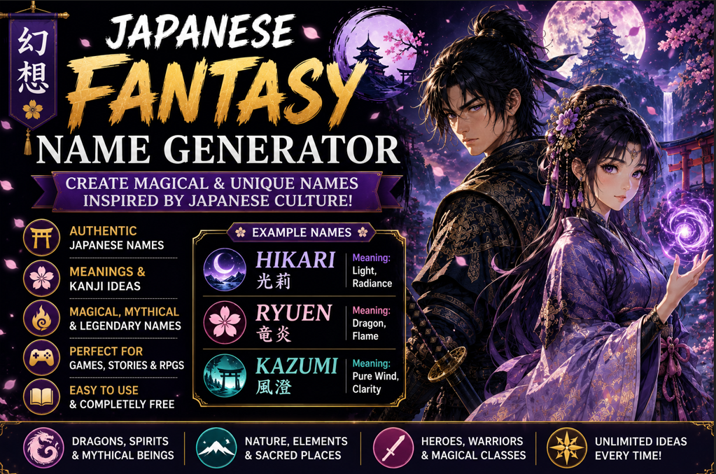 Japanese Fantasy Name Generator